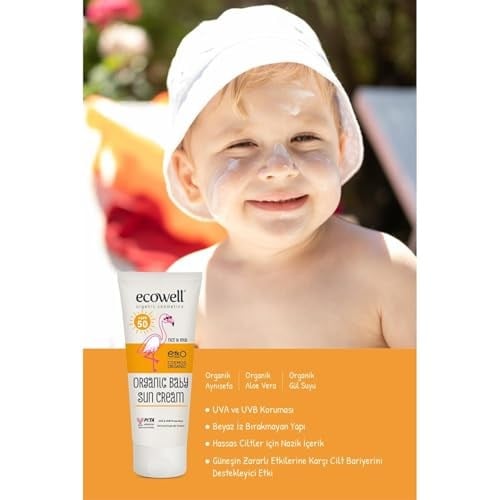 Ecowell SPF 50 Organik Bebek Güneş Kremi (110 g)
