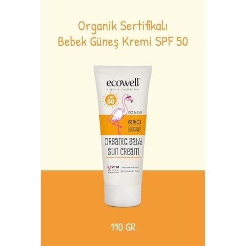 Ecowell SPF 50 Organik Bebek Güneş Kremi (110 g)