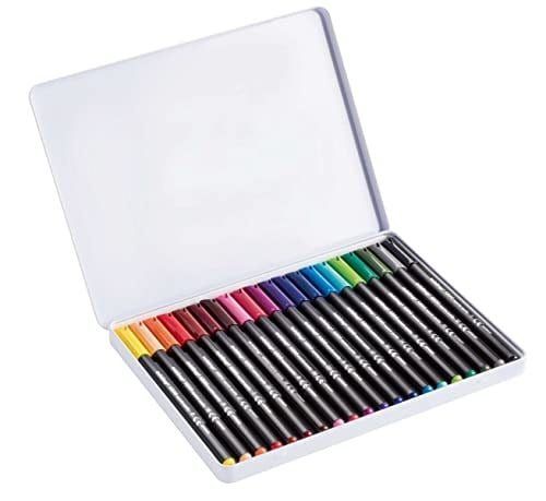 Edding 1200 ince uçlu keçeli kalem - 20 parlak renkli set - yuvarlak uçlu 1 mm