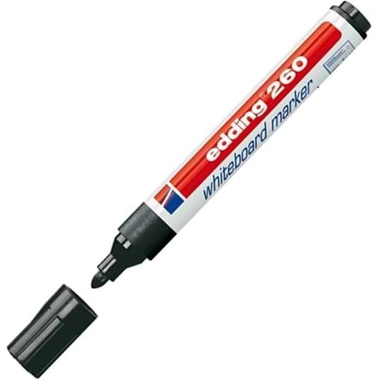 edding 260 Beyaz Yazı Tahtası Kalemi, Siyah, 1 Kalem, Yuvarlak Uç 1.5.3 mm