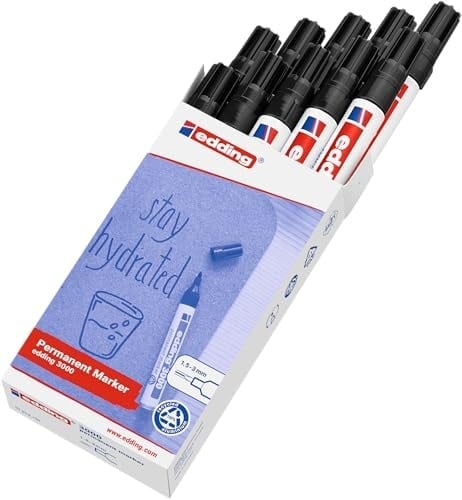 edding 3000 permanent markör siyahı - 10 kalem - 1,5-3 mm yuvarlak uç