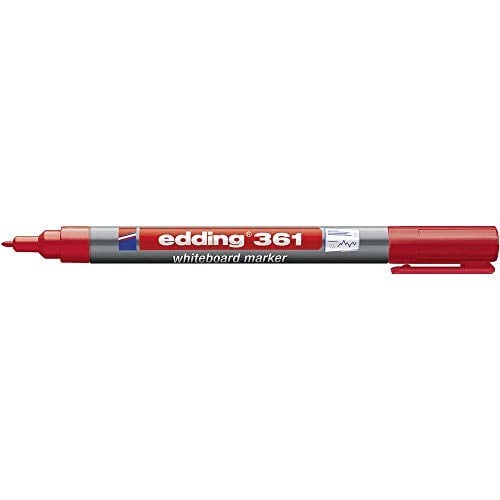edding 361 beyaz yazı tahtası kalemi - kırmızı - 1 kalem - yuvarlak uçlu 1 mm - yeniden doldurulabilir