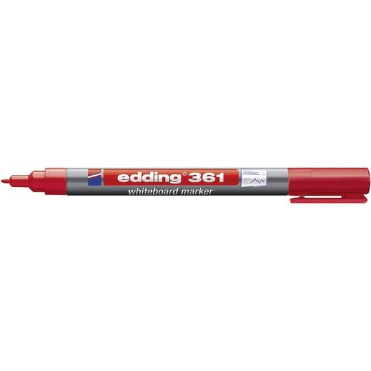 edding 361 beyaz yazı tahtası kalemi - kırmızı - 1 kalem - yuvarlak uçlu 1 mm - yeniden doldurulabilir