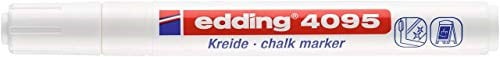 edding 4095 tebeşir kalemi - beyaz - 1 tebeşir kalemi - yuvarlak uçlu 2-3 mm