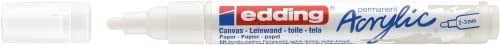 Edding 5100 akrilik markör orta - beyaz - 1 su geçirmez akrilik markör - yuvarlak uçlu 2-3 mm