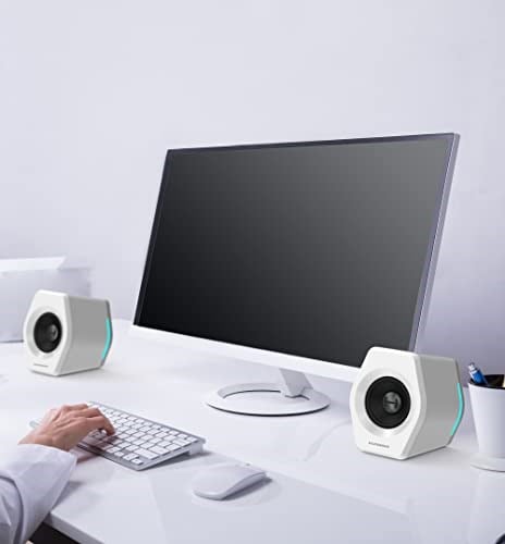 EDIFIER G2000 Bluetooth oyun hoparlörü, 3 ses modu ve RGB aydınlatma, mükemmel oyun atmosferi için 12 farklı ışık efekti. Bağlantılar: Bluetooth, USB (ses kartı) veya 3,5 mm jak.
