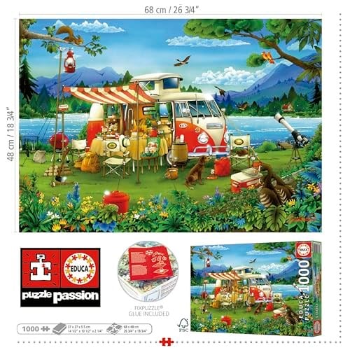 Educa 1000 Parça Harika Kamp Tatili Puzzle - 19922 - Camping Holiday