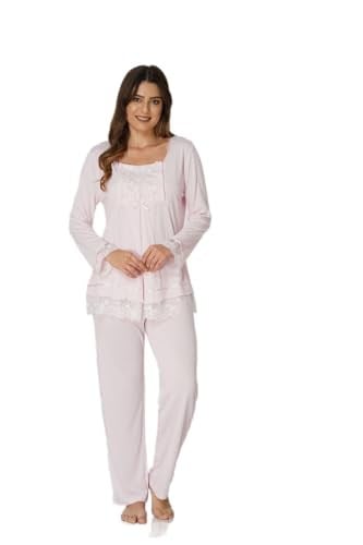 Effort Ekru Hamile Lohusa Pamuklu Uzun Kollu Pijama Takımı