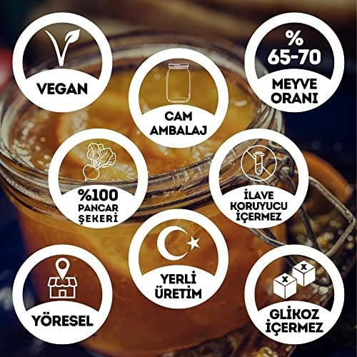 EGEYE DÖNÜŞ Geleneksel Dilim Portakal Reçeli Cam Kavanoz - 450 Gr. (%65-%70 Meyve Oranı)