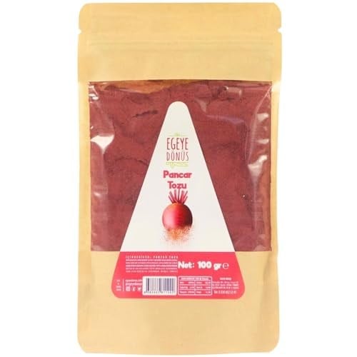 EGEYE DÖNÜŞ Pancar Tozu - 100 Gr. (Öğütülmüş Kırmızı Pancar Kökü - Glütensiz Sporcu Besini)