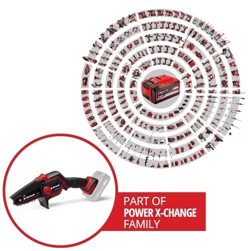 Einhell Akülü Dal Budama Testeresi GE-PS 18/15 Li BL-Solo Power X-Change (18 V, kömürsüz motor, 12,5 cm kesim uzunluğu, aletsiz zincir ve kılavuz değişimi, akü dahil değildir) - 4600040