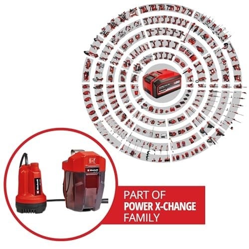Einhell Akülü Dalgıç Pompa - Temiz Su GE-SP 18 Li-Solo Power X-Change (Lityum-İyon, 18 V, Maks. 8 m Yükselme, Maks. 5000 L/Saat Su Aktarımı, 5 m Bağlantı Kablosu) - 4181500