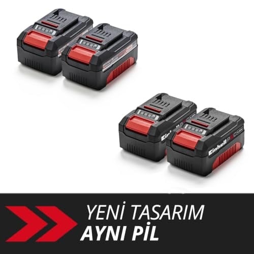 Einhell PXC Twin Pack 2x18 V 4,0 Ah Power X-Change Akü (Li-Ion, 18 V, 2 x 4.0 Ah, tüm Power X-Change cihazları ile uyumlu, Aktif Akü Yönetim Sistemi, Özel Şarj Döngüleri) - 4511489