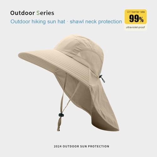 EIR Unisex Güneş Şapkası, Erkek Güneş Şapkası, Kadınlar için Güneş Şapkaları, UPF 50+, Angelhu, Boyun Korumalı Güneş Şapkası, Dış Mekan Şapkası, Erkek Su Geçirmez, Geniş Kenar, Erkek Kadın, Haki., CM