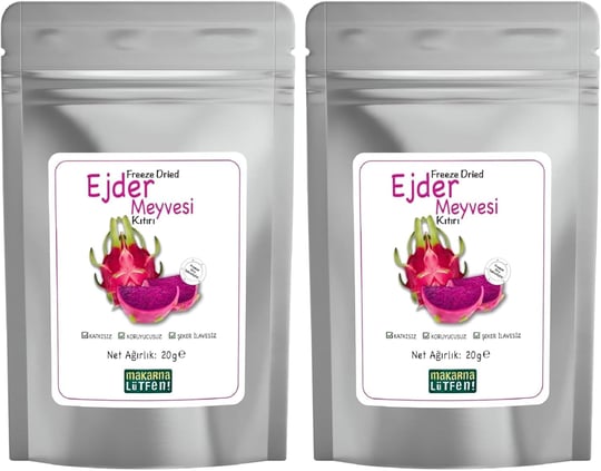 Ejder Kuru Meyve Cipsi Dondurularak Kurutulmuş Freeze Dried Meyve Kıtırı (20 g) 2li paket