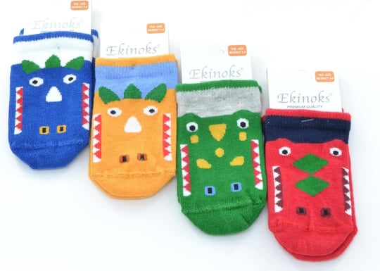 Ekinoks 4 lü Olezka Desenli Erkek Çocuk Patik Çorap