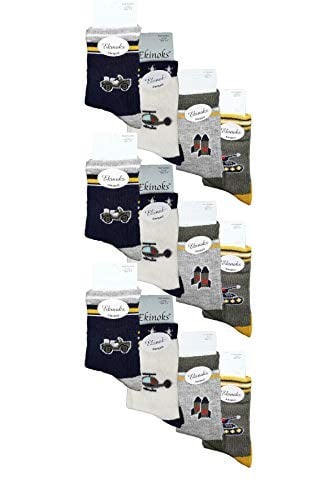 Ekinoks Erkek Çocuk Figürlü Soket Çorap 12 li Paket Asorti Karışık 3-4 yaş