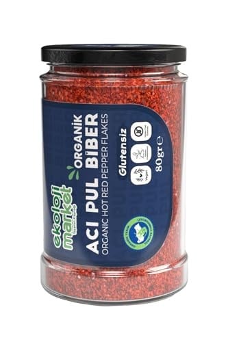 Ekoloji Market Organik Glutensiz Kavanoz Pul Biber Acı 80 gr