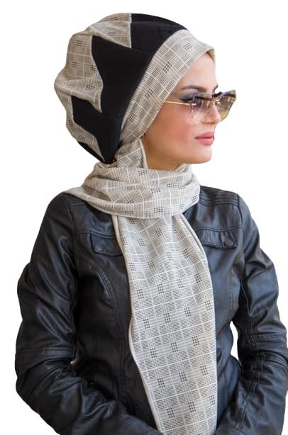 Ekru Ekoseli Atkılı Bere - 30202