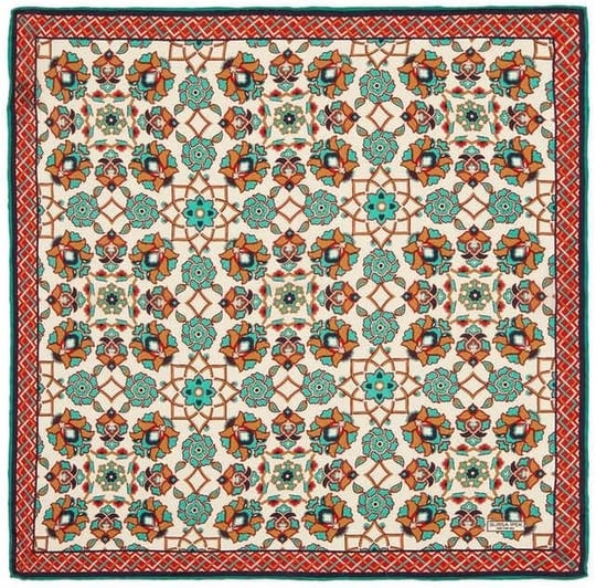 Ekru Taba Motif Desen Mendil