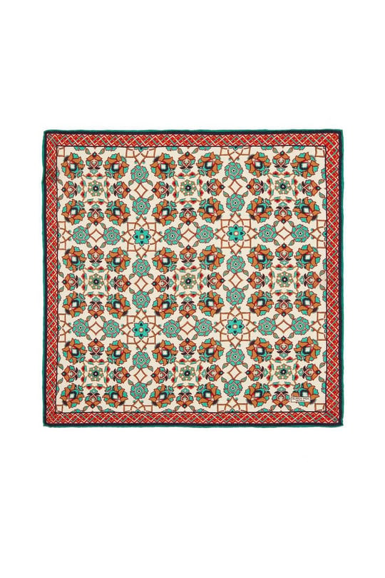 Ekru Taba Motif Desen Mendil