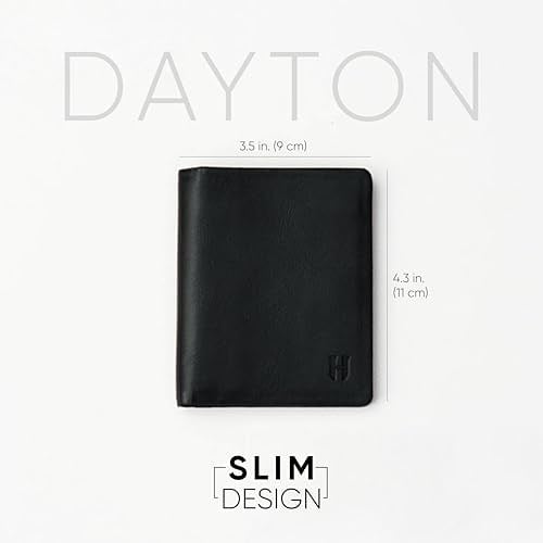 El Yapımı Deri Bifold Erkek Cüzdanı | Tam Tahıl Hakiki Deriden Üretilmiştir | 6 Kart Sahibine Sahip RFID Güvenli İnce Dikey Cüzdan | Noel Doğum Günü için Hediye Kutusu ve Kılıfı