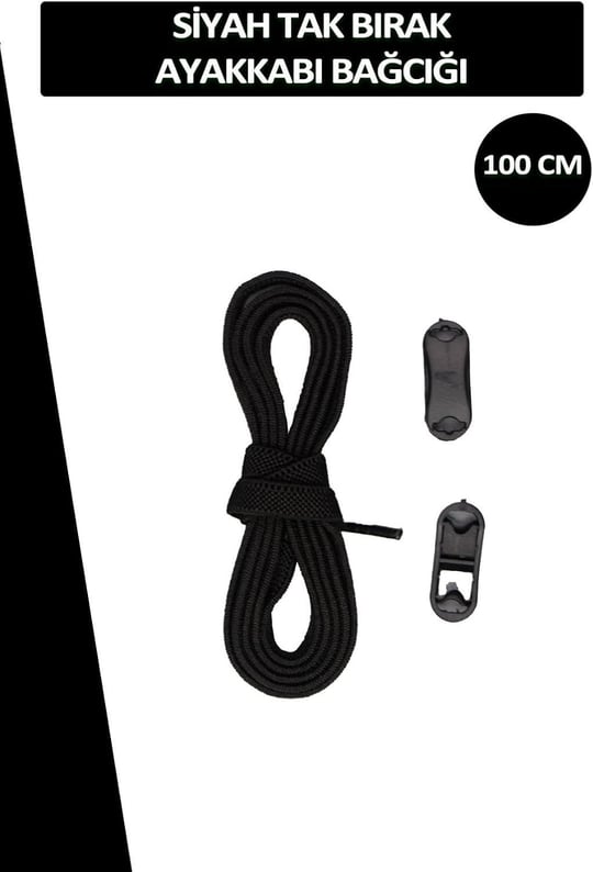 Elastik Esnek Akıllı Kilit Tak Bırak Ayakkabı Bağcığı 100 CM