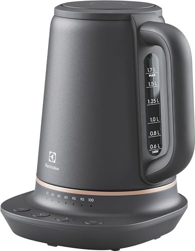Electrolux E7K1-6BP Explore 7 Kettle | 2400W, 1.7L Kapasite, Kireç Filtresi, Otomatik Kapanma, Sıcaklık Ayarlı Kettle | Çay, Kahve ve Sıcak İçecek - Seçenekler: E7K1-6BP, E7GK1-8BP, E3K1-3ST, E5K1-6ST