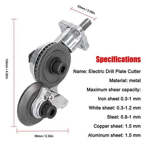 Elektrikli Matkap Metal Plaka Yardımcı Kesici 0.8mm Metal Demir Teneke Plaka Hızlı Kesme Aleti Emek Tasarruflu Elektrikli Matkap Kesici Aksesuar Güçlendirme Makası