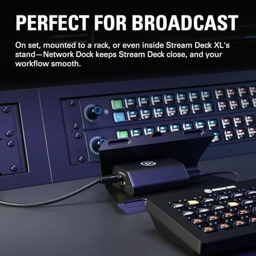 Elgato Stream Deck için Ağ Yuvası - Kablolu Ethernet Adaptörü, PoE veya USB Güçlü, Kolay Cihaz Üzerinde Kurulum, Masaya, Duvara veya SDXL Standına Montaj, Stüdyo, Yayın, Etkinlikler için