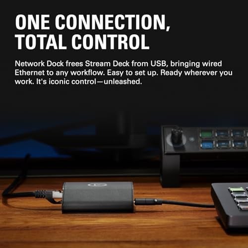 Elgato Stream Deck için Ağ Yuvası - Kablolu Ethernet Adaptörü, PoE veya USB Güçlü, Kolay Cihaz Üzerinde Kurulum, Masaya, Duvara veya SDXL Standına Montaj, Stüdyo, Yayın, Etkinlikler için