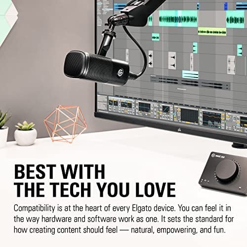 Elgato Wave DX – Dinamik XLR mikro, böbrek şeklinde yön karakteristiği, arka plan gürültüsünü bastırır, podcasting, yayın, güçlendirici gerekmez, her arayüz için, Mac/PC için