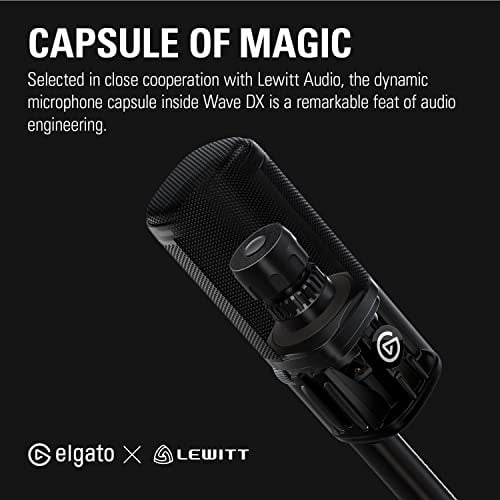 Elgato Wave DX – Dinamik XLR mikro, böbrek şeklinde yön karakteristiği, arka plan gürültüsünü bastırır, podcasting, yayın, güçlendirici gerekmez, her arayüz için, Mac/PC için