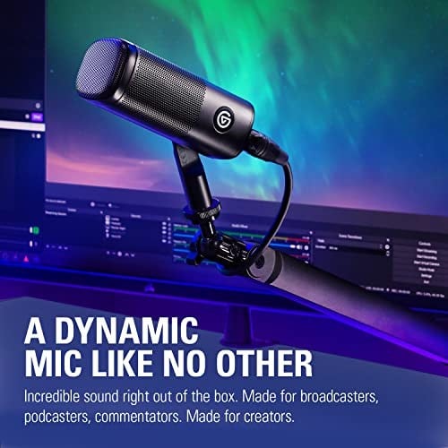 Elgato Wave DX – Dinamik XLR mikro, böbrek şeklinde yön karakteristiği, arka plan gürültüsünü bastırır, podcasting, yayın, güçlendirici gerekmez, her arayüz için, Mac/PC için