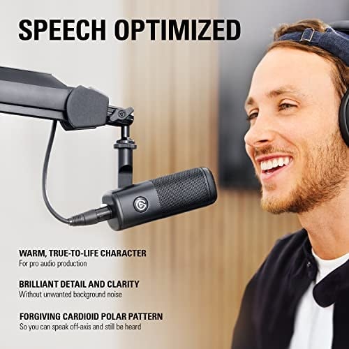 Elgato Wave DX – Dinamik XLR mikro, böbrek şeklinde yön karakteristiği, arka plan gürültüsünü bastırır, podcasting, yayın, güçlendirici gerekmez, her arayüz için, Mac/PC için