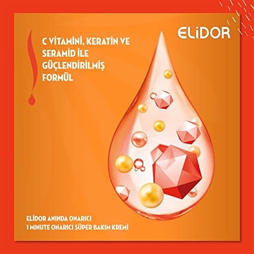 Elidor 1 Minute Onarıcı Süper Saç Bakım Kremi Anında Onarıcı Bakım 170 ml