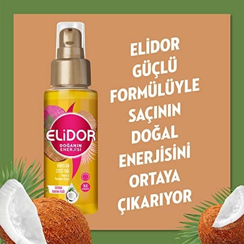 Elidor Güçlü Saç Uçları için Hindistan Cevizi Saç Yağı 1 Paket (1 x 80 ml)
