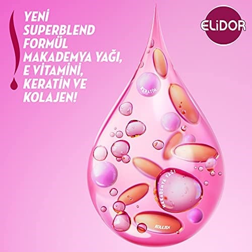 Elidor Superblend Serum Bakım Kremi Güçlü ve Parlak Saçlar Vitamin E Macamadia Yağı Keratin 500 ML