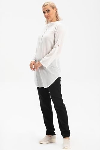 Eliş Şile Bezi Akasya Şile Bezi Yazlık Tunik, 2XL, 952.04, Beyaz, Kadın
