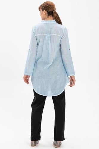 Eliş Şile Bezi Akasya Şile Bezi Yazlık Tunik Buz Mavi, 2XL, 952.04, Buz Mavi, Kadın