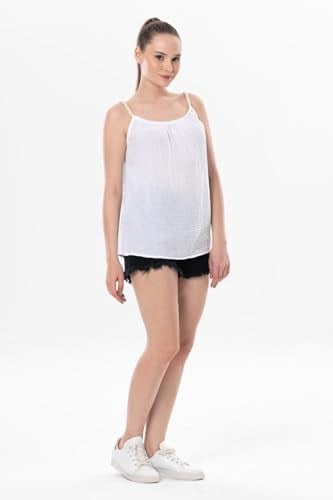 Eliş Şile Bezi Askılı Alaçatı Yazlık Müslin Bluz, 2XL, 514.05, Beyaz, Kadın