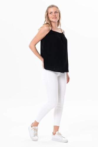 Eliş Şile Bezi Askılı Alaçatı Yazlık Müslin Bluz, L/XL, 514.05, Siyah, Kadın