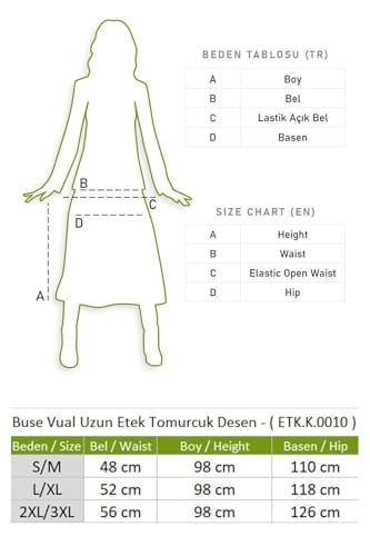 Eliş Şile Bezi Buse Vual Uzun Yazlık Etek Tomurcuk Desen, L/XL, ETK.K.0010, Siyah, Kadın