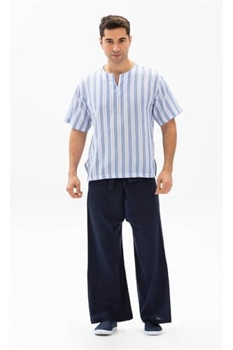 Eliş Şile Bezi Unisex Balıkçı Yazlık Pantolon Lacivert Lcvt