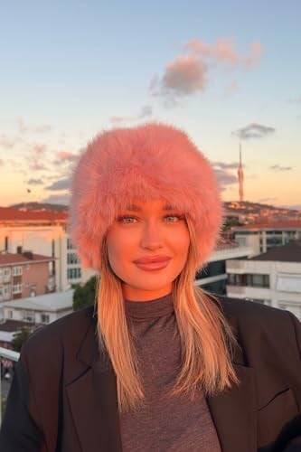 Elit Rus Slav Tarzı Suni İçi Deri Peluş Tüylü Kalpak Şapka, içiderimollykalpak
