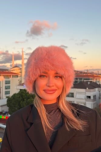 Elit Rus Slav Tarzı Suni İçi Deri Peluş Tüylü Kalpak Şapka, içiderimollykalpak