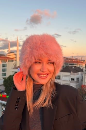 Elit Rus Slav Tarzı Suni İçi Deri Peluş Tüylü Kalpak Şapka, içiderimollykalpak