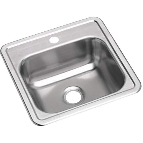 Elkay D115151 Dayton paslanmaz çelik evye, lavabo için, üst tarafa sabitlemek için, saten, tek delikli