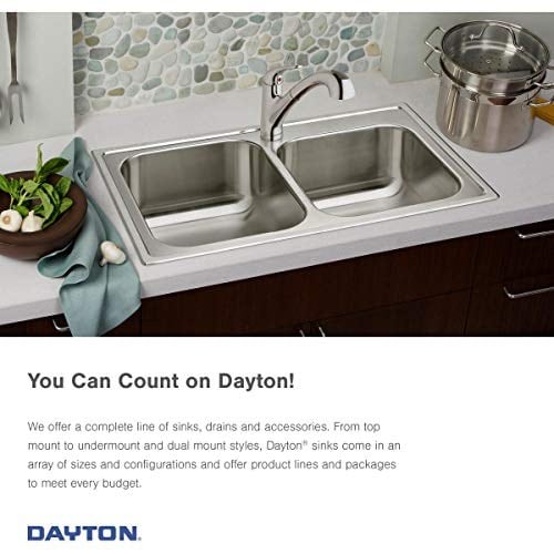 Elkay D115151 Dayton paslanmaz çelik evye, lavabo için, üst tarafa sabitlemek için, saten, tek delikli