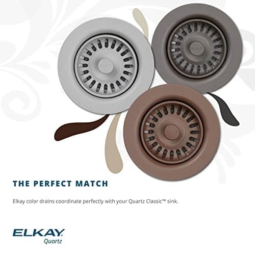 Elkay LKQS35BK Çıkarılabilir Sepet Süzgeç ve Kauçuk Tıpalı Polimer Tahliye Bağlantısı, Siyah